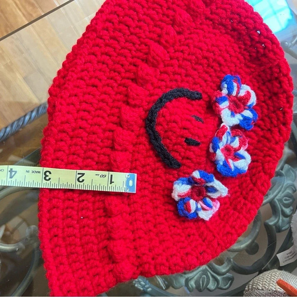 Handmade 4th‎ of July Women’s Red White & Blue Crochet Bucket Hat Size:21-22 - Picture 8 of 11